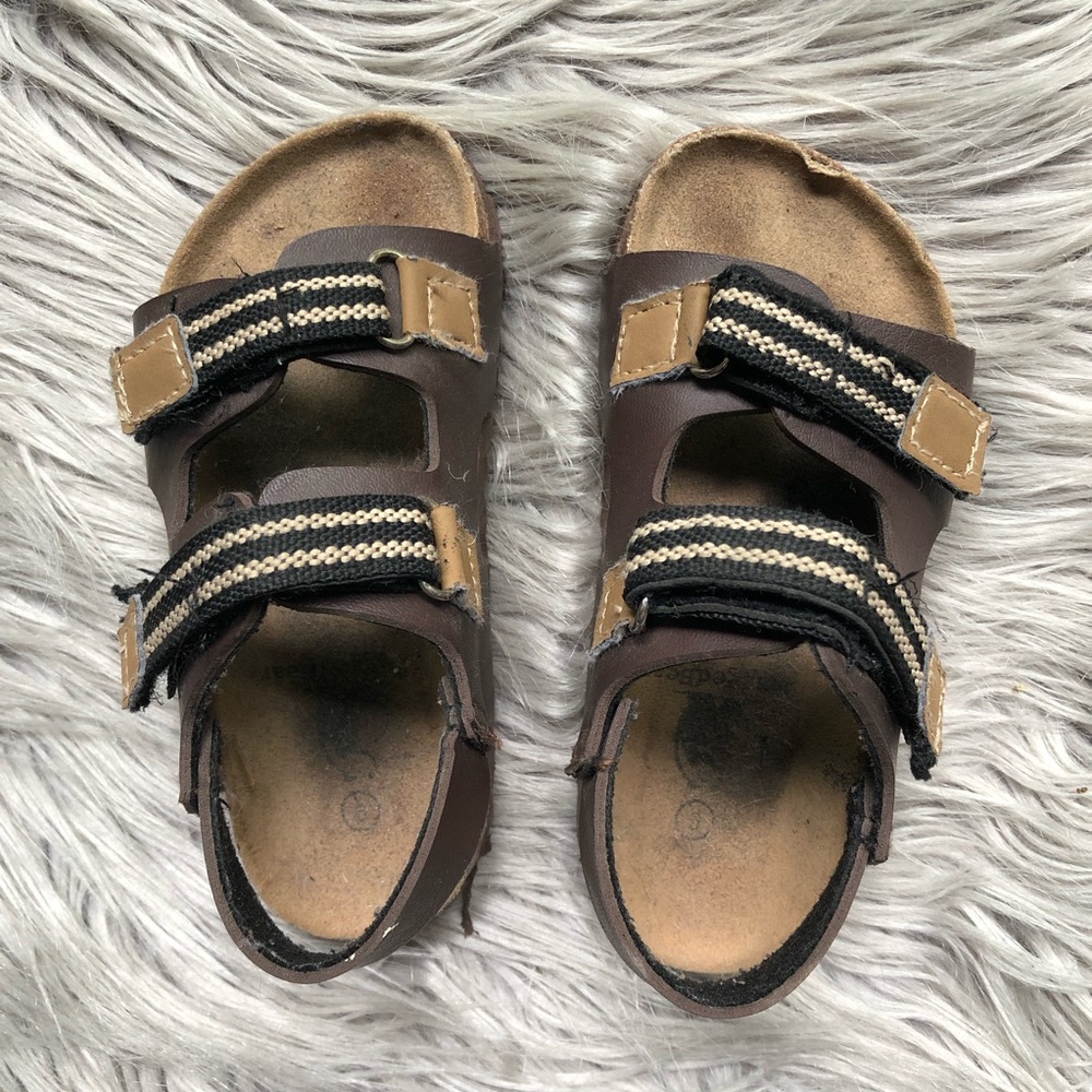 Rugged Bear Canvas and Vegan Leather Sandals, Size Toddler 9